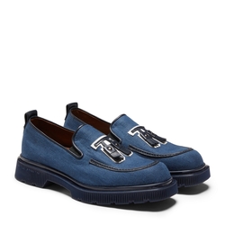 Blue fabric Brera Club loafer