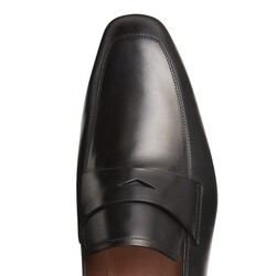 Black leather loafer