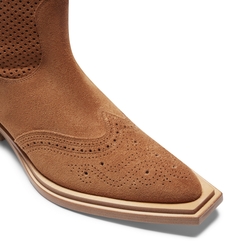 Safari-colored suede boot