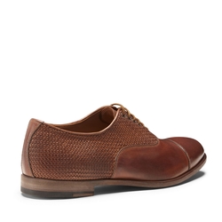 Brandy-colored woven leather lace-up