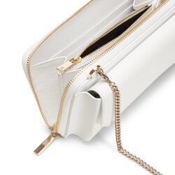 White-colored leather clutch wallet