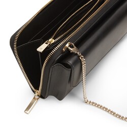 Black leather clutch wallet