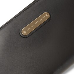 Black leather clutch wallet