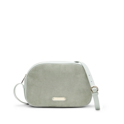 Sage leather and suede shoulder bag