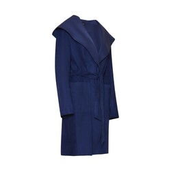 Mantel aus blauem Veloursleder