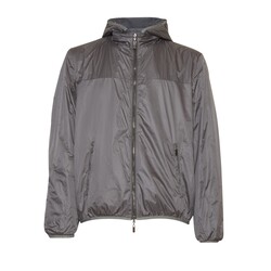 Gray suede and nylon jacket