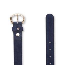 Cinturón de ante color azul marino para mujer
