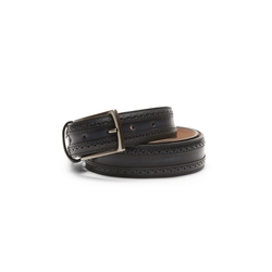 Men’s navy blue leather belt