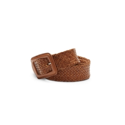 Women’s cognac-colored woven belt
