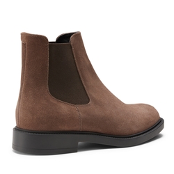 Ankle boot made of mocha suede with elastic inserts