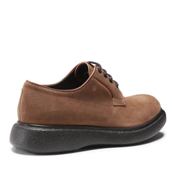 Lace-up Derby shoe in chestnut brown suede