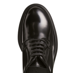 Lace-up derby shoe in smooth black leather