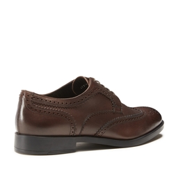 Wilson lace-up derby shoe in soft smooth almond-coloured leather