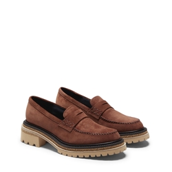 Tan suede loafer