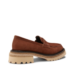 Tan suede loafer