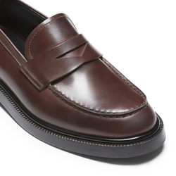 Band loafer in mahogany leather