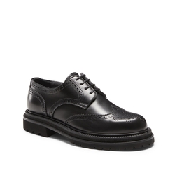 Lace-up derby shoe in black leather