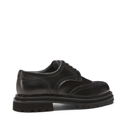 Chaussures à lacets derbys en cuir de couleur noire