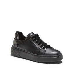 Black leather sneakers