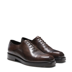 Lace-up shoe in ebony leather