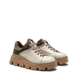 Sneaker in pearl grey nappa leather