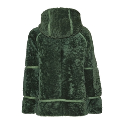 Blouson jacket in green shearling