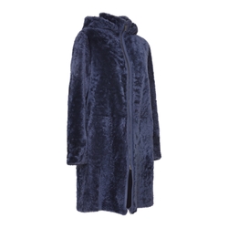 Coat in powder blue shearling