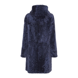 Coat in powder blue shearling
