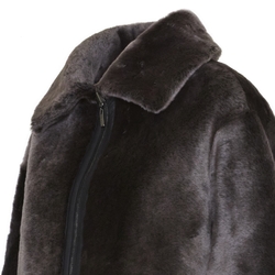 Women’s blouson jacket in dark brown shearling
