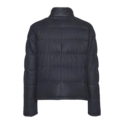 Men’s quilted jacket in blue suede