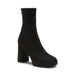 Ankle boot in black stretch suede