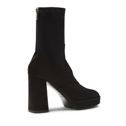 Ankle boot in black stretch suede