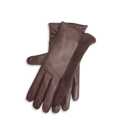 Women's brown leather and suede glove