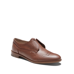 Almond-coloured leather lace-up shoes | Fratelli Rossetti
