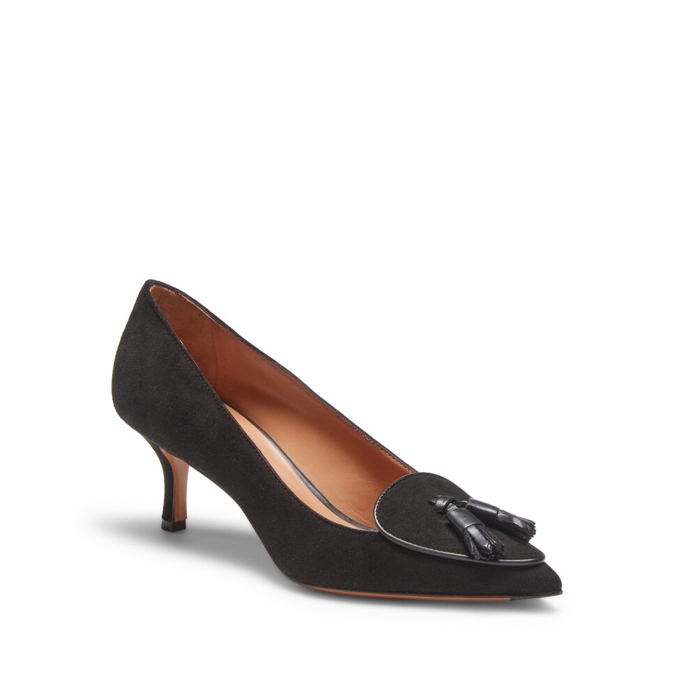 Zapato de salón Lady Brera de piel gamuzada color negro