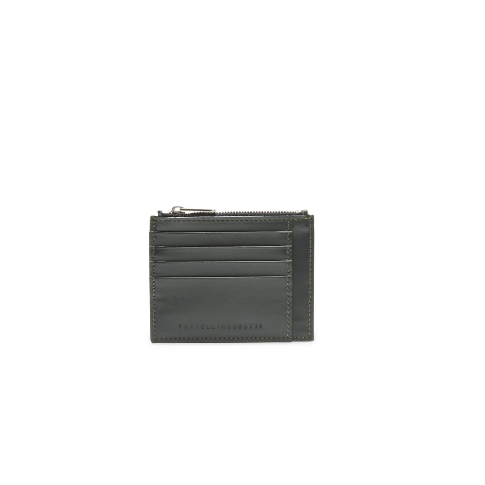 Green leather men’s credit card holder