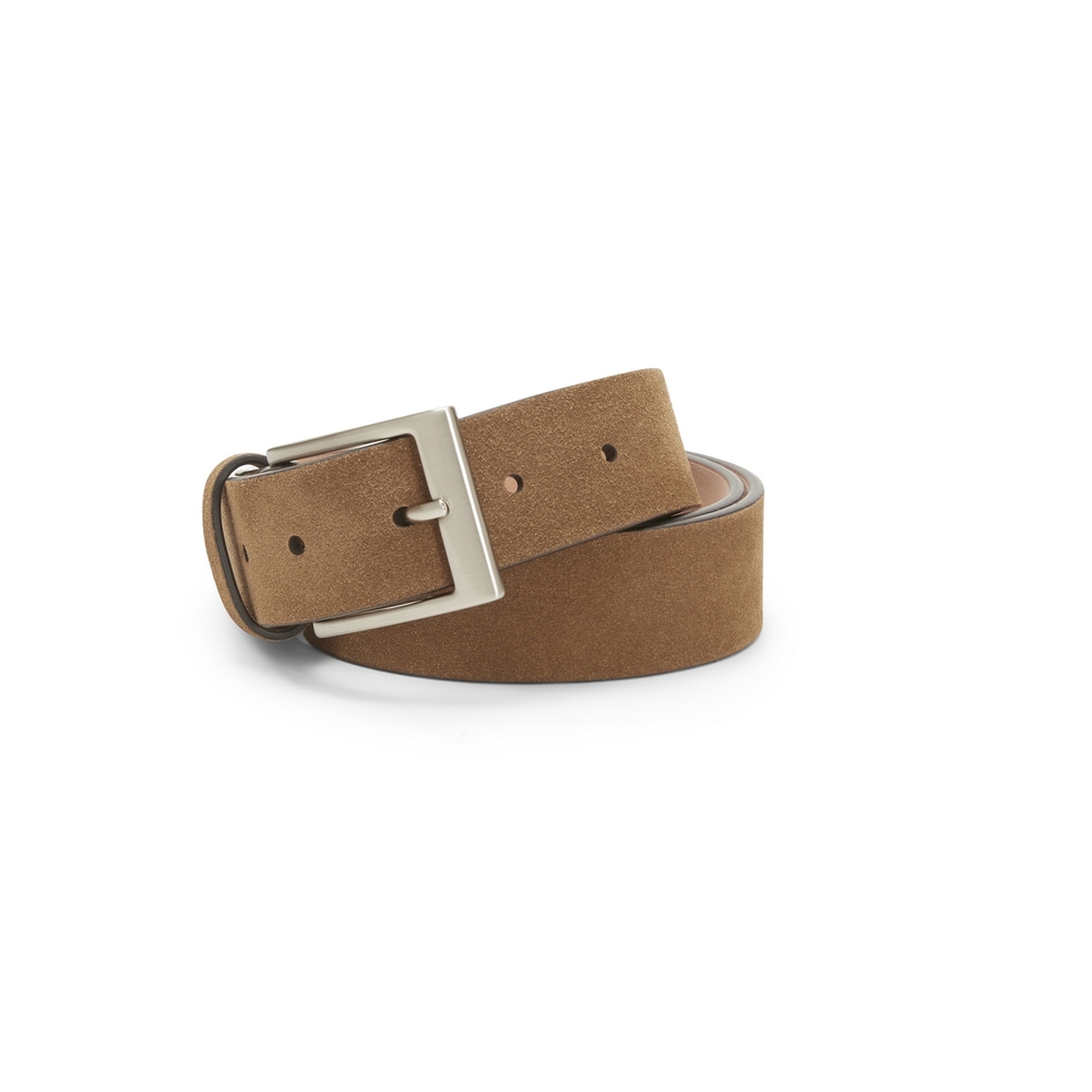 Men’s khaki-colored suede belt