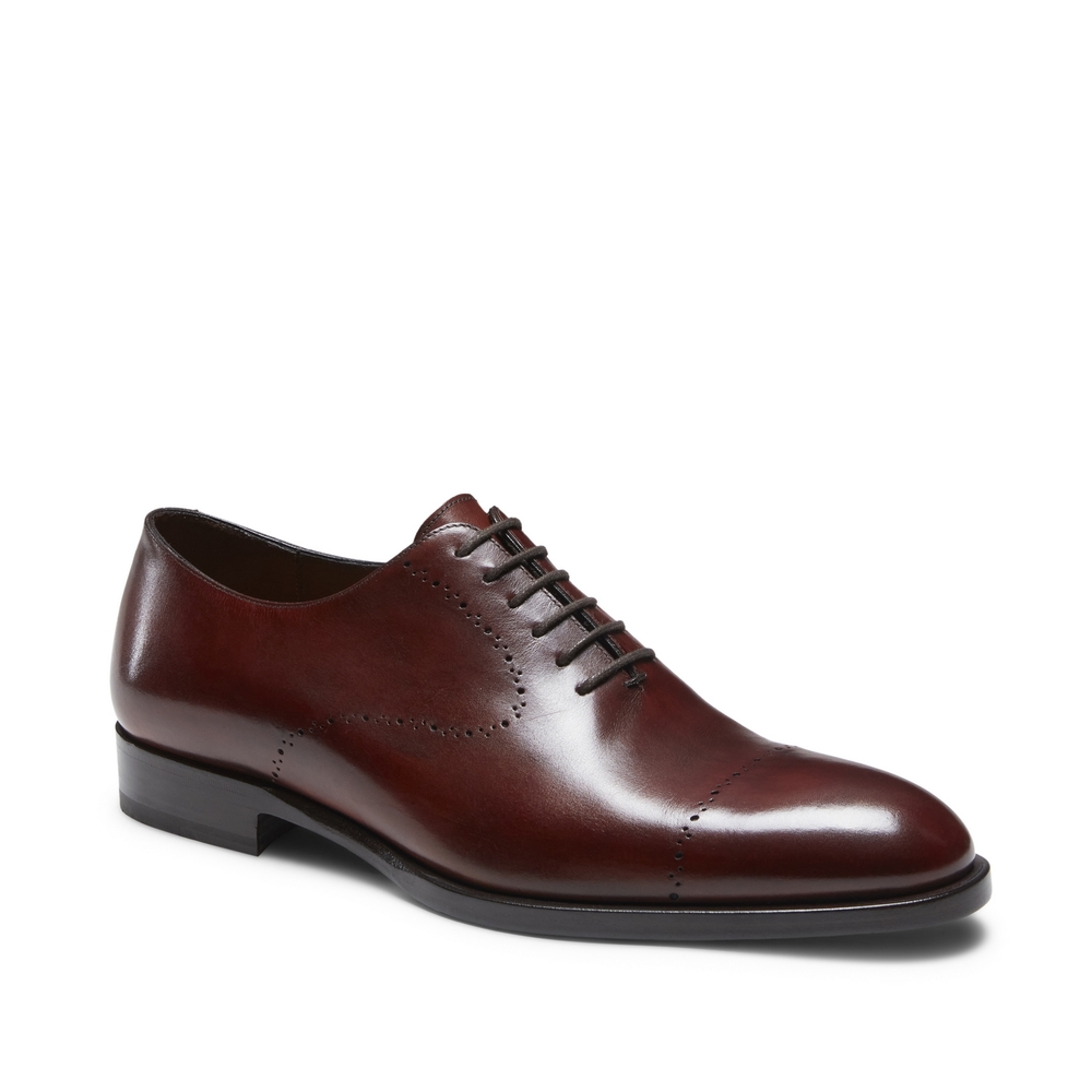 Cap-toe Oxford shoe in sienna leather