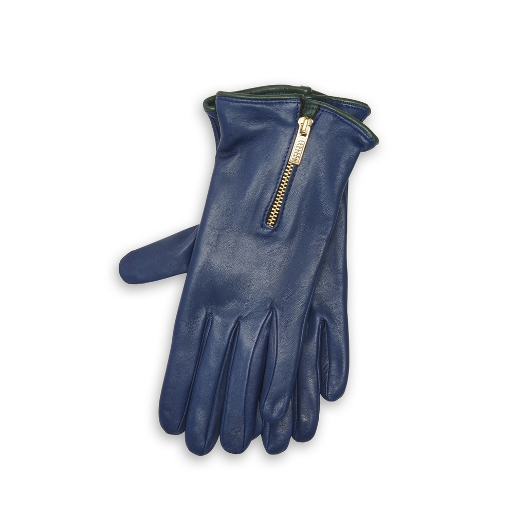 Women's Blue and Green leather glove