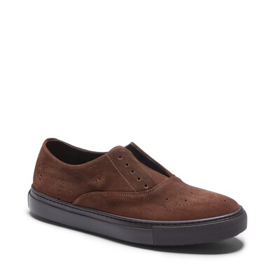Chestnut-colored leather Hobo Sport sneaker with a visible grain