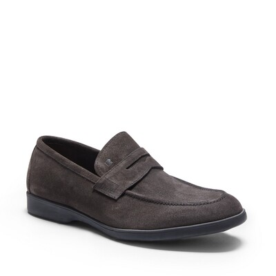 Men's loafer in anthracite-colored suede