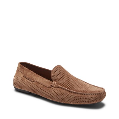 Cognac-colored suede driver loafer