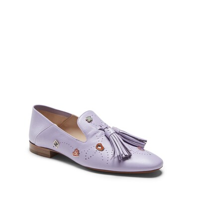 Wisteria-colored leather Hobo Charms slippers
