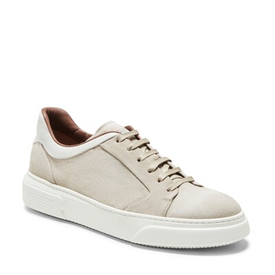 Rope-colored suede sneaker.