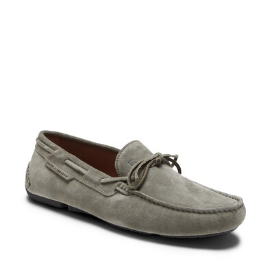 Khaki suede driver loafer