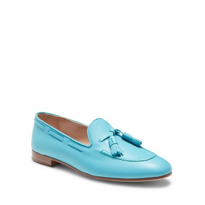 Turquoise leather Brera loafer