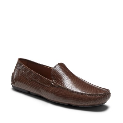 Chestnut-colored leather driver loafer