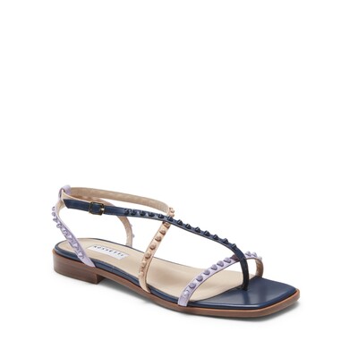 Lilac-colored leather sandal