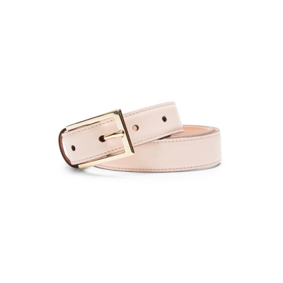 Women’s powder pink-colored leather belt