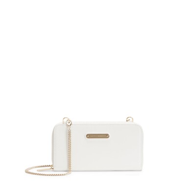 White-colored leather clutch wallet